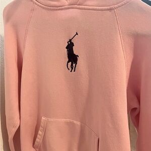 Polo by Ralph Lauren Pastel Pink Drawstring Hoodie in Women’s Small